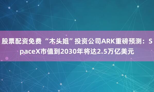 股票配资免费 “木头姐”投资公司ARK重磅预测：SpaceX市值到2030年将达2.5万亿美元